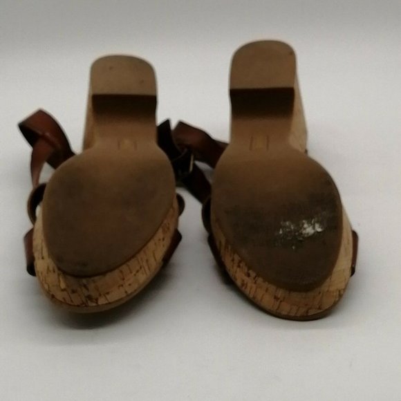 Maurices Womens Fiona Platform Block Heel Ankle Strap Sandal Cushioned Tan Sz 9M - Picture 4 of 9